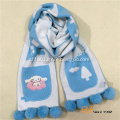 Cute Children's Knitted Scarf with Pockets and Pompom